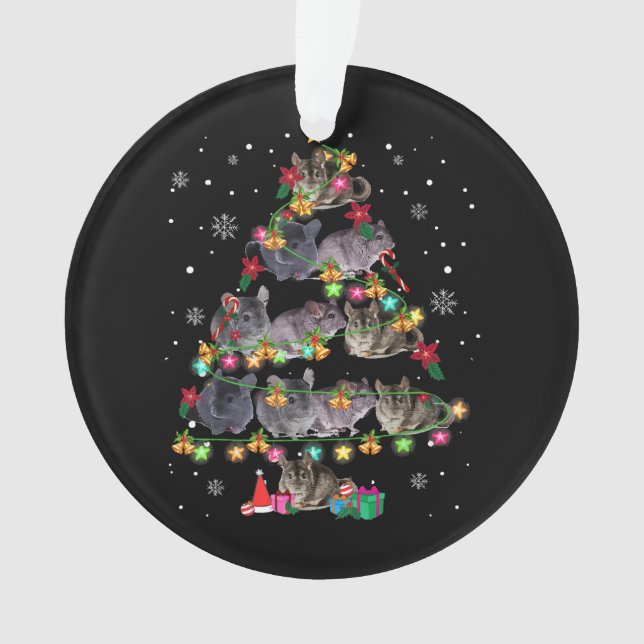 Chinchilla Weihnachtsbaum Funny Rodents Lover Xmas Ornament (Vorderseite)