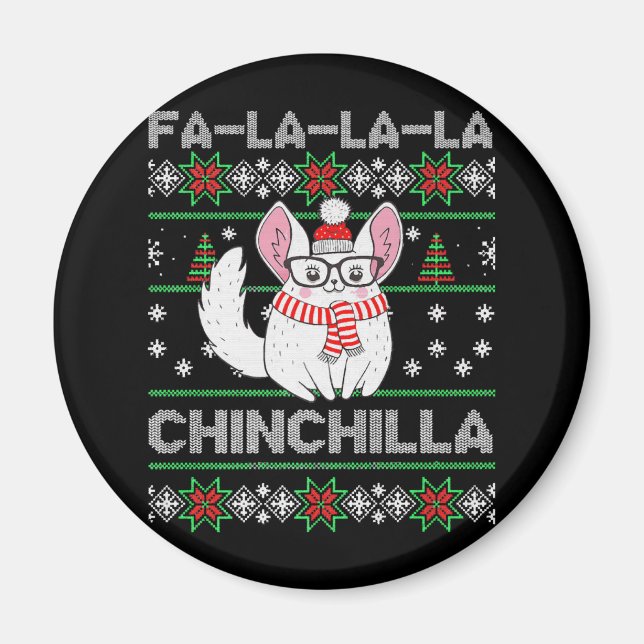 Chinchilla Weihnachtsgeschenk für Chinchilla-Liebe Magnet (Vorne)
