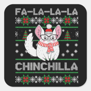 Chinchilla Weihnachtsgeschenk für Chinchilla-Liebe Quadratischer Aufkleber