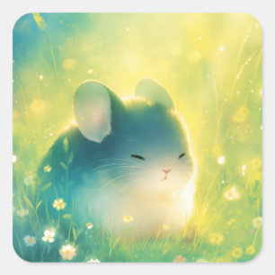 Chinchilla-Wiese des Lichts Quadratischer Aufkleber