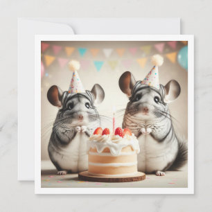 chinchillas manger gâteau invitation anniversaire