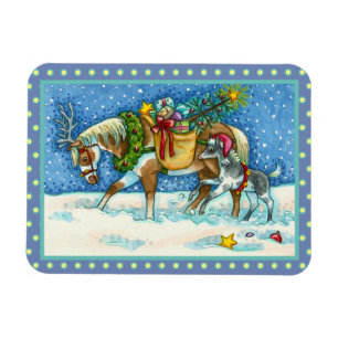 CHINCOTEAGUE CHRISTMAS PONIES, SCHLACHGELLEN & SPI MAGNET