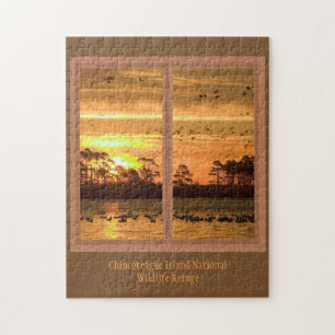 Chincoteague Insel-Sonnenuntergang-Puzzle