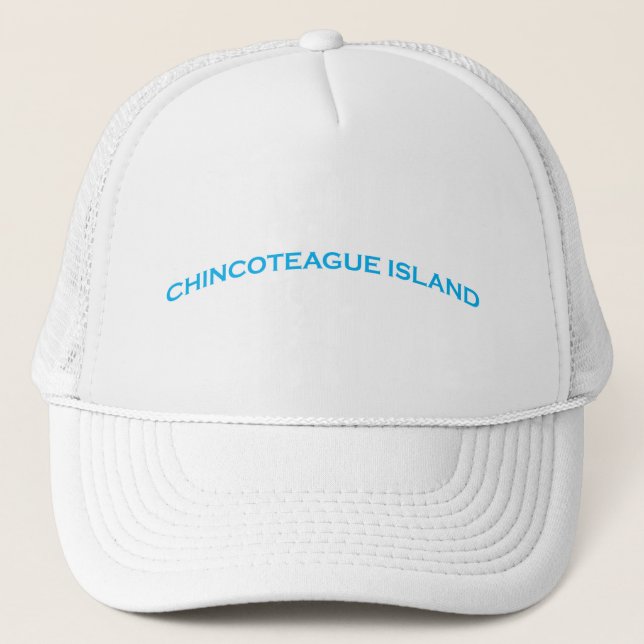 Chincoteague Island Arch Text Truckerkappe (Vorderseite)