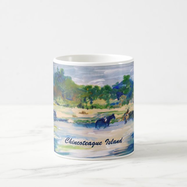 Chincoteague Island Horse Painting Kaffeetasse (Mittel)