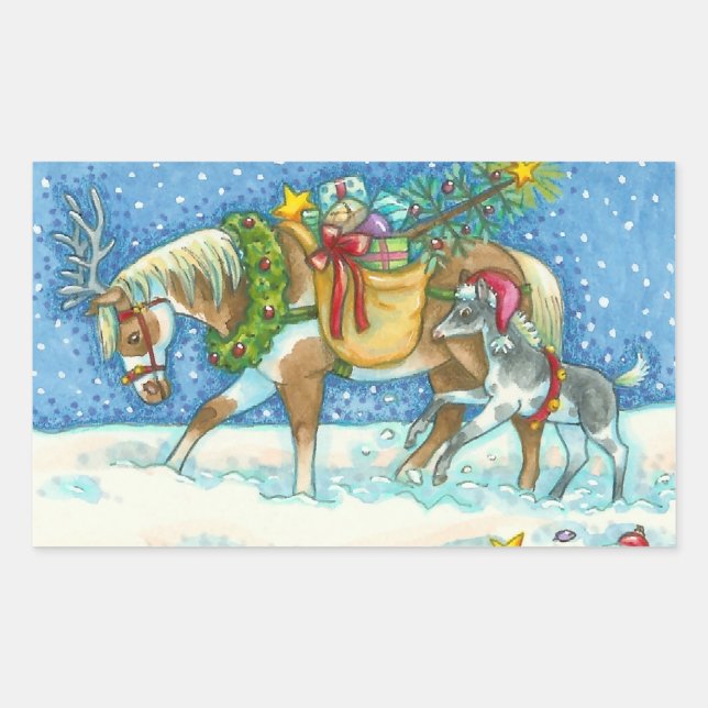 CHINCOTEAGUE PONIES & HOLIDAY WISHER HORSE STICKER (Vorderseite)