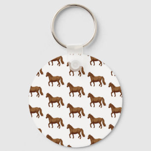 Chincoteague Pony Braune Aquarellmalerei Pferd Schlüsselanhänger