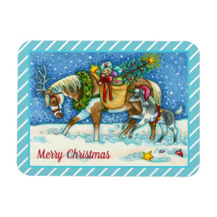 CHINCOTEAGUE PONY, URLAUB CHRISTMAS PORSE MAGNET