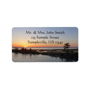 Chincoteague Sunset I Virginia Landschaft Adressaufkleber