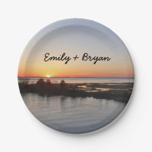 Chincoteague Sunset I Virginia Landschaft Pappteller