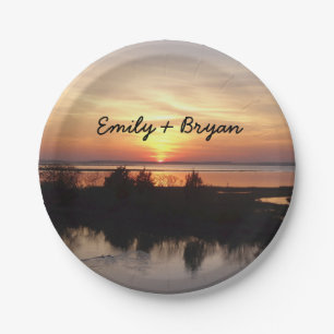 Chincoteague Sunset II Virginia Landschaft Pappteller
