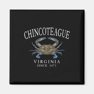 Chincoteague Virginia Blaue Krabbe Seit 1671 Weiße Magnet