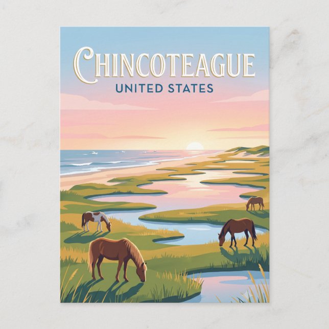 Chincoteague Virginia Postkarte (Vorderseite)