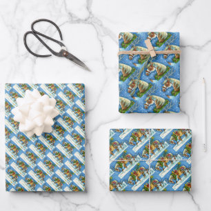 CHINCOTEAGUE WEIHNACHTSPONYS, SCHLITTENGLOCKEN & S GESCHENKPAPIER SET