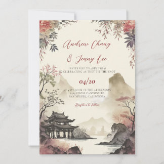 Chine Asie Faire-part de mariage paysage