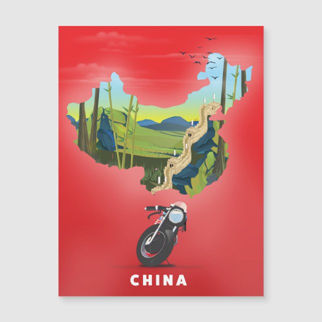 Chine Carte illustrée affiche de voyage (Devant)