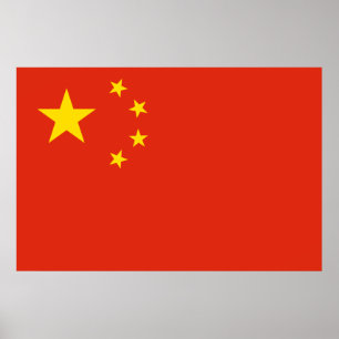 Chine drapeau Imprimer la valeur Poster papier mat