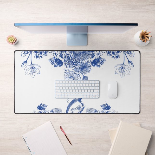 Chine Florale Bleue & Blanc Motif Ming Vase (Bureau 1)