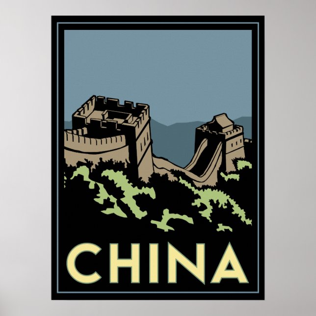 chine grand mur asie art déco voyage rétro (Devant)