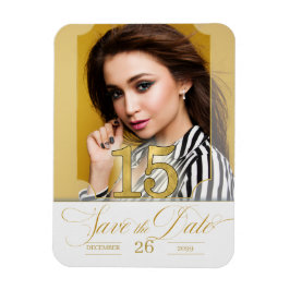 Chineanera Englisch Save the Date in Gold Magnet
