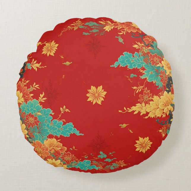 chinese background round pillow rundes kissen (Vorderseite)