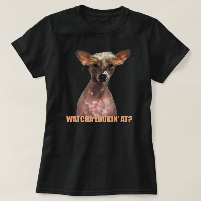 Chinese Crested Dog Mom Dad funny sarcastic quote T-Shirt (Design vorne)
