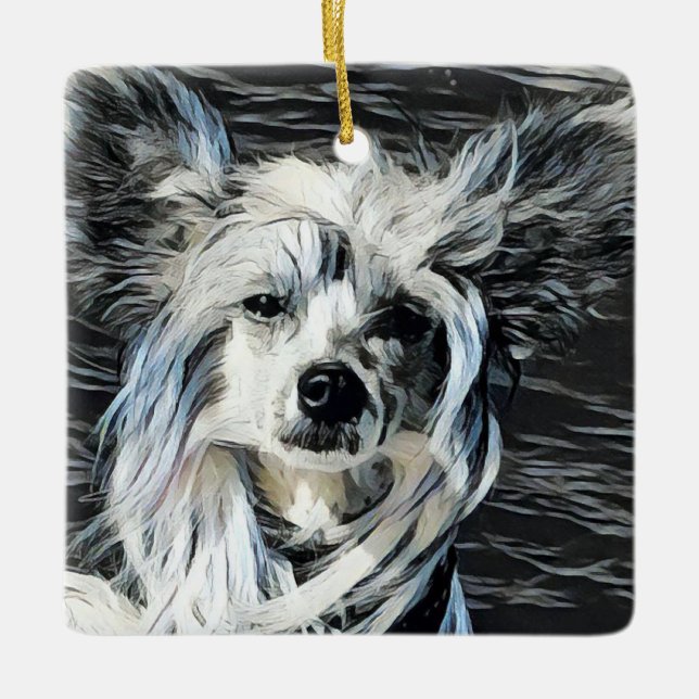 Chinese Crested Keramikornament (Vorderseite)