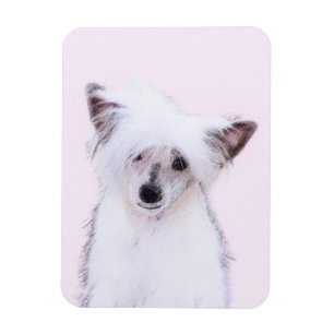Chinese Crested Powderpuff Painting - Dog Art Magnet