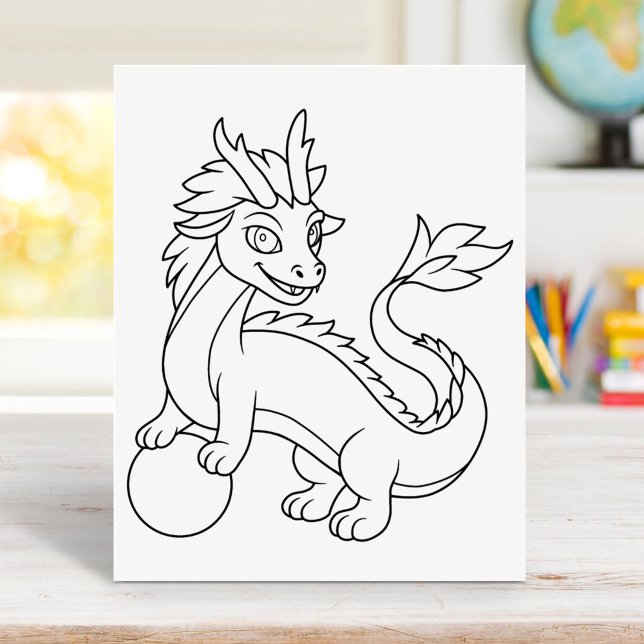 Chinese Dragon Coloring Page Poster (Von Creator hochgeladen)