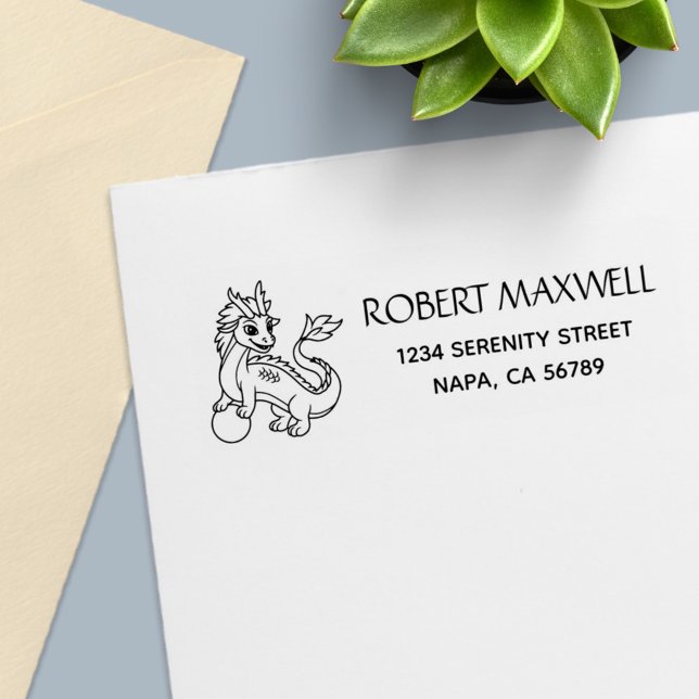 Chinese Dragon Return Address Permastempel (Von Creator hochgeladen)