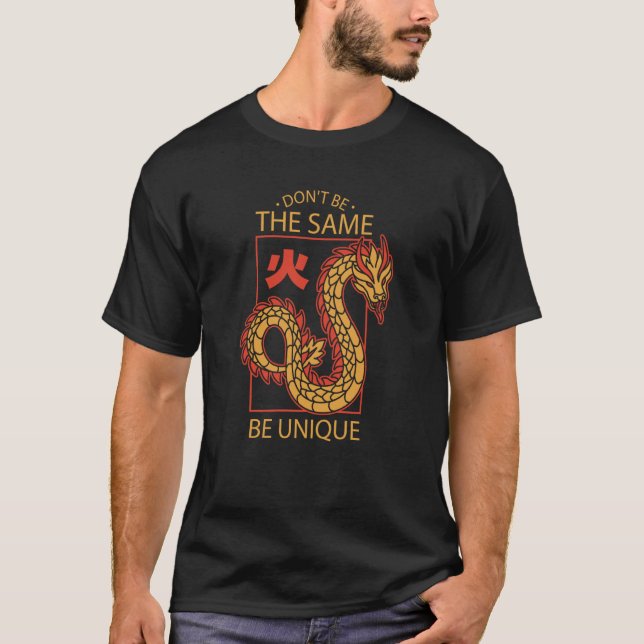 Chinese Graphic Unique Men Women  Dragon T-Shirt (Vorderseite)