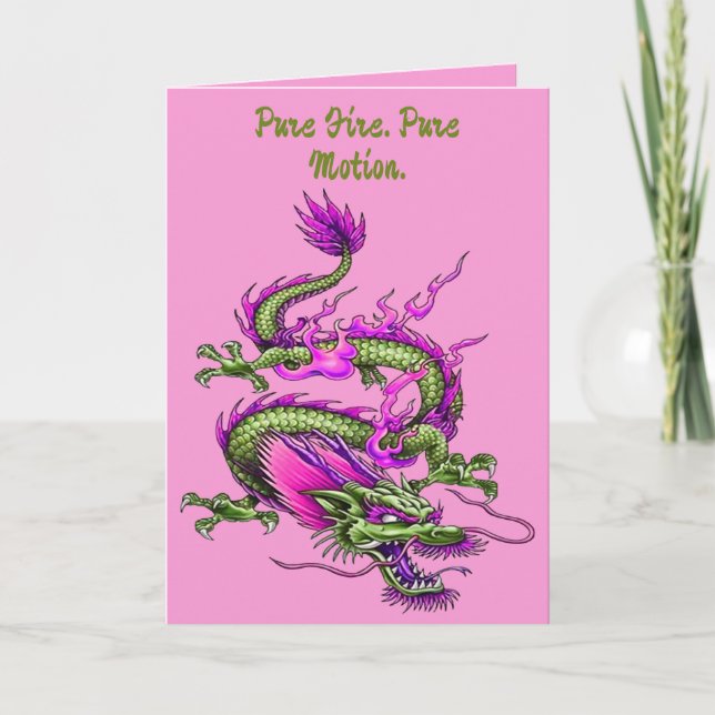 Chinese Horned Dragon Mythical Flood Making Karte (Vorderseite)