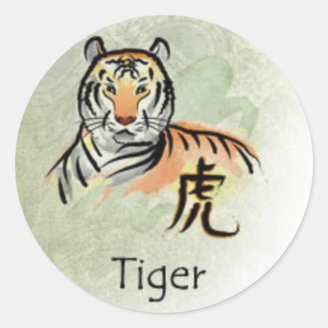 CHINESE HOROSCOPES RUNDER AUFKLEBER (Vorderseite)
