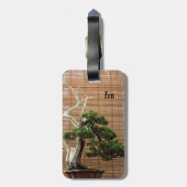 Chinese Juniper Bonsai Tree Foto Name Gepäckanhänger