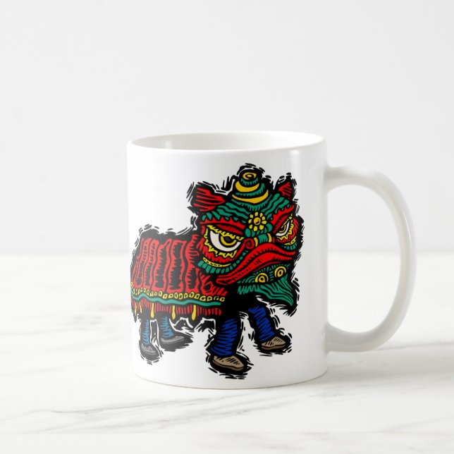 Chinese Lion Dancer Kaffeetasse (Rechts)