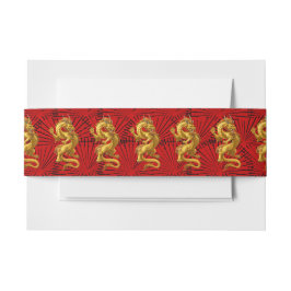 Chinese Lucky Gold Dragon Einladungsbanderole