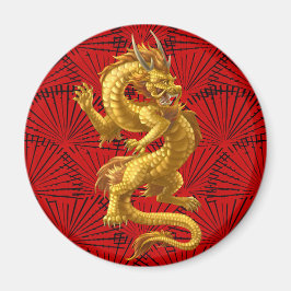 Chinese Lucky Gold Dragon Magnet