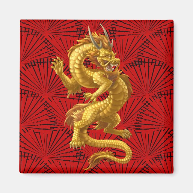 Chinese Lucky Gold Dragon Magnet (Vorne)