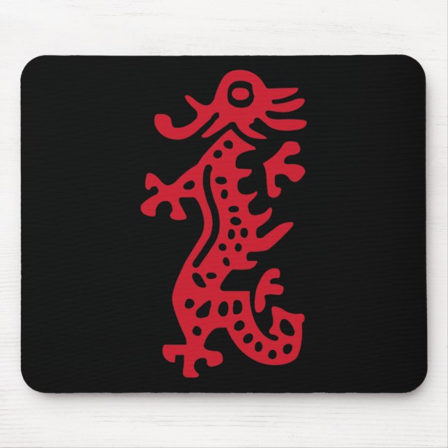Chinese Mah Jong Red Dragon Tile Mahjong Costume Mousepad (Vorne)