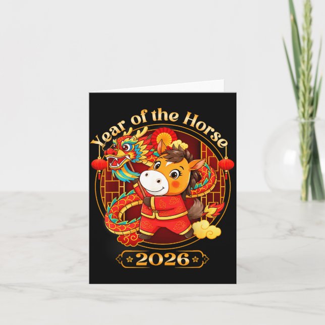 Chinese New Year 2026 Clothes Boys Girls Year Of T Karte (Vorderseite)
