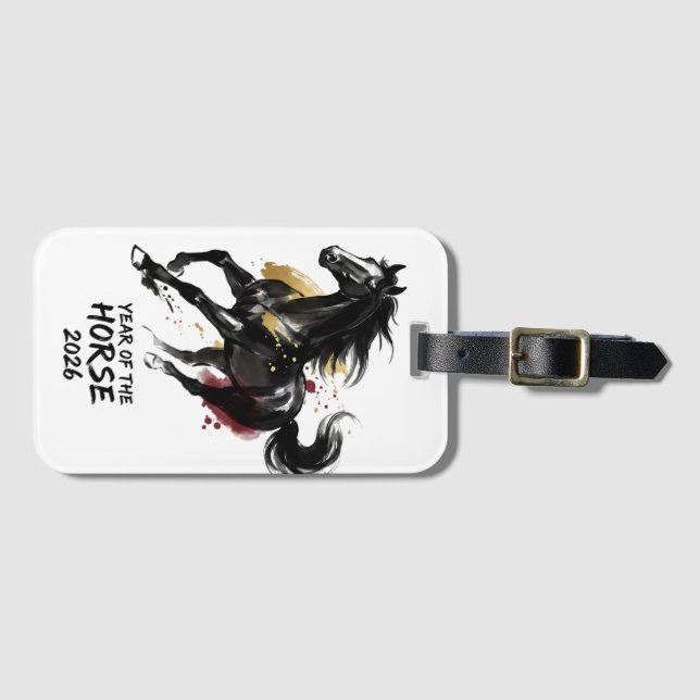 Chinese New Year 2026 Horse Art Gepäckanhänger (Vorderseite (Horizontal))