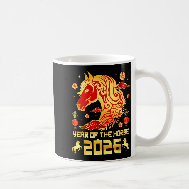 Chinese New Year 2026 Horse Happy Chinese New Year Kaffeetasse (Rechts)
