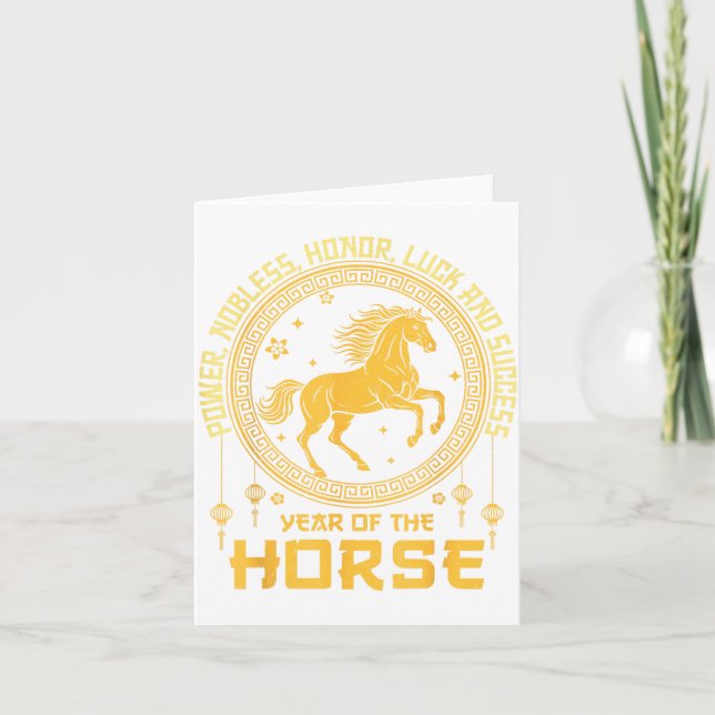 Chinese New Year 2026 Horse Happy Chinese New Year Karte (Vorderseite)