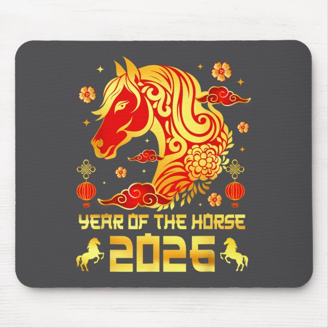 Chinese New Year 2026 Horse Happy Chinese New Year Mousepad (Vorne)