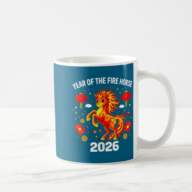 Chinese New Year 2026 Year Of The Fire Horse  Kaffeetasse (Rechts)
