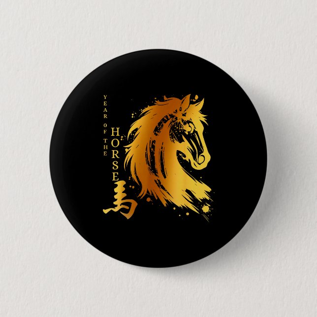 Chinese New Year 2026 Year Of The Horse  Button (Vorderseite)