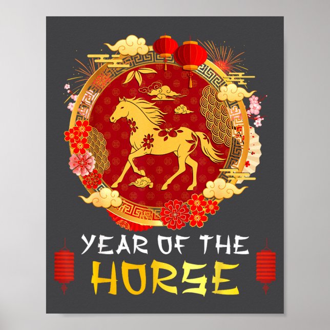 Chinese New Year 2026 Year Of The Horse Chinese Zo Poster (Vorne)