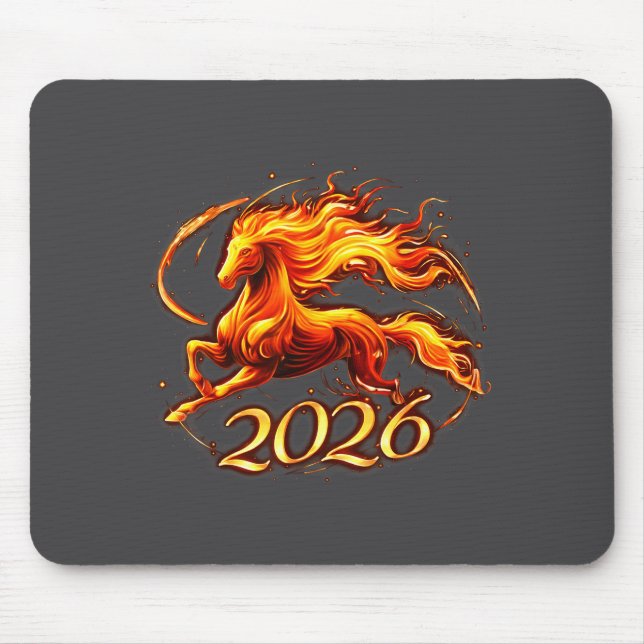 Chinese New Year 2026 Year Of The Horse Fire Horse Mousepad (Vorne)