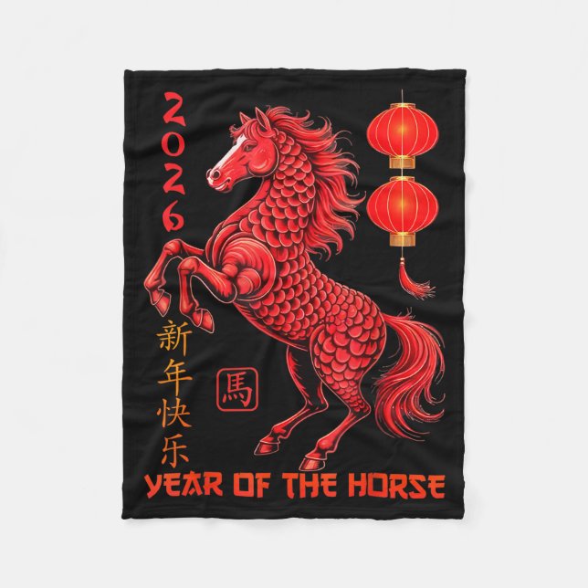 Chinese New Year 2026 Year Of The Horse  Fleecedecke (Vorderseite)