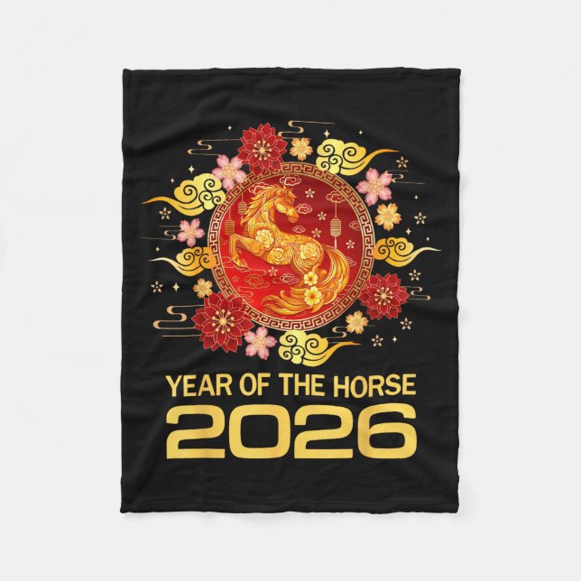 Chinese New Year 2026 Year Of The Horse  Fleecedecke (Vorderseite)